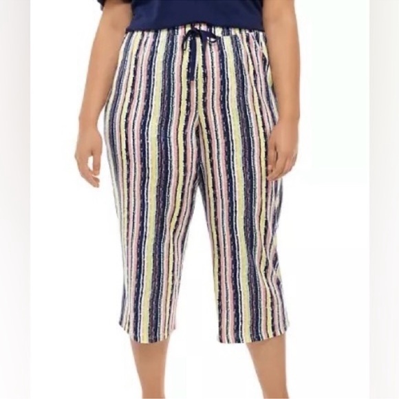 new directions Other - New Directions Striped Capri Lounge Pajama Pants 2X NWT Cotton Rayon